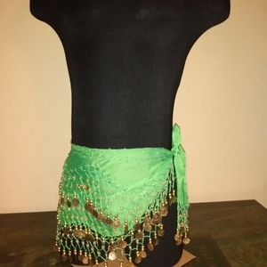 Belly dancing skirt green